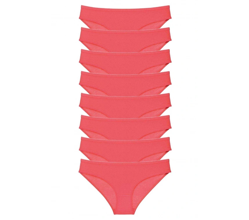 8 Adet Süper Eko Set Likralı Kadın Slip Külot Fuşya