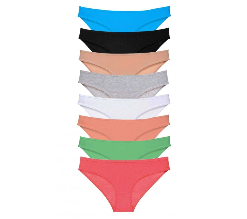 8 Adet Süper Eko Set Likralı Kadın Slip Külot Set 7