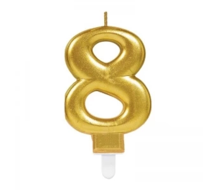 8 Rakam Mum Gold Renk