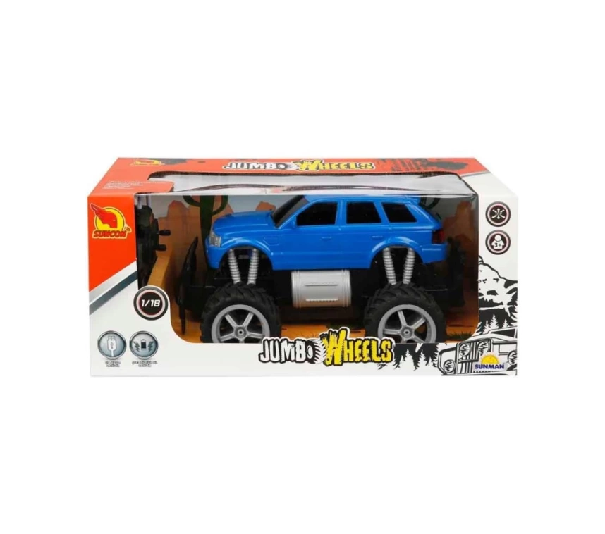 80012 1:18 Uzaktan Kumandalı Jumbo Wheels Usb Şarjlı Araba