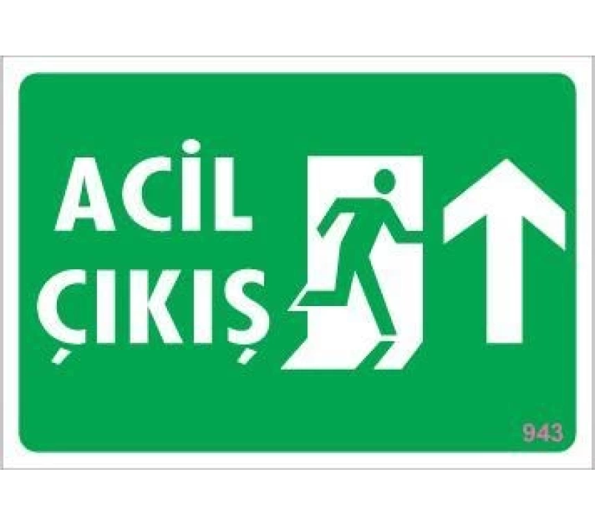 Acil Çıkış Uyarı Levhası 17,5x25 KOD:943