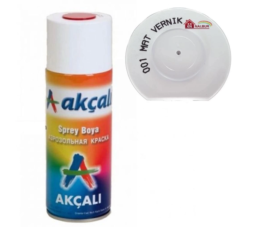 Akçalı Sprey Boya 400 001 Mat Vernik