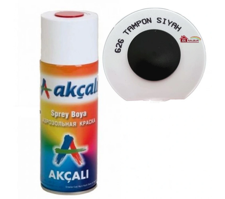 Akçalı Sprey Boya 400 ml 626 Tampon Siyah
