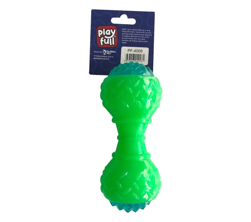 Aktivite Sesli ve Işıklı Köpek Oyuncak Dumbel 5x15 cm Yeşil