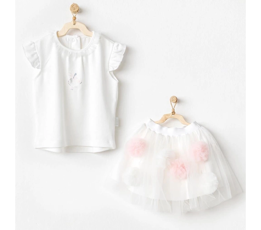 Andywawa AC24503 Petit Love 2Li Bebek Takım Ekru