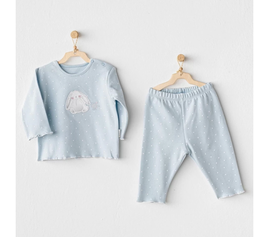 Andywawa Ac25636 Cuddly Bunny Bear 2li Takım Blue