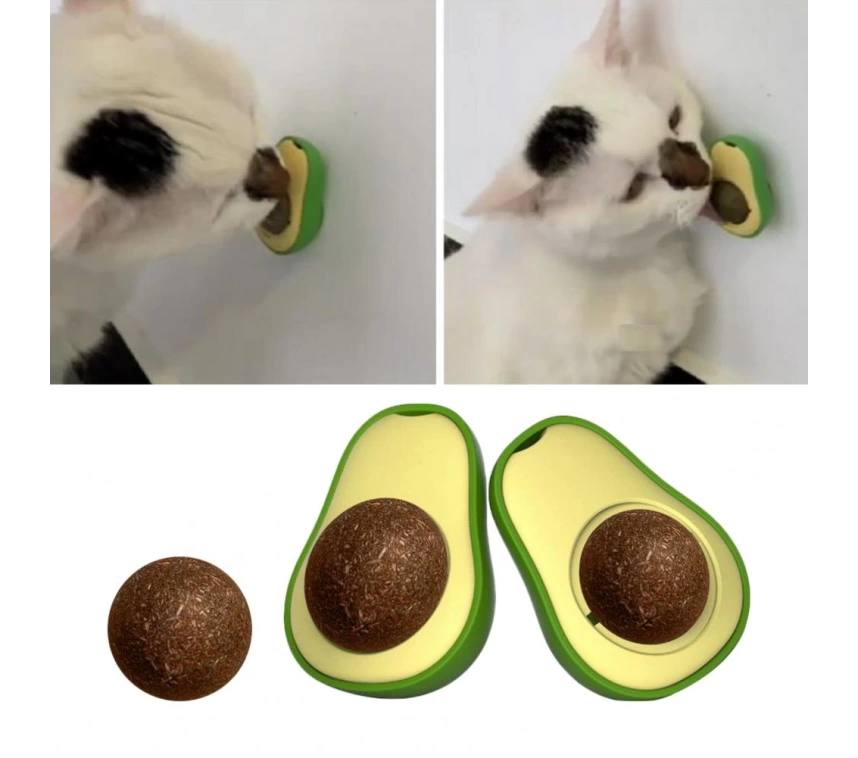 Avokado Dönen Kedi Nanesi Cat Oyun Topu Doğal Kedi Oyuncağı