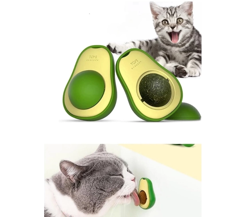 Avokado Şeklinde Catnipli Doğal Kedi Yalama Topu 6 Cm