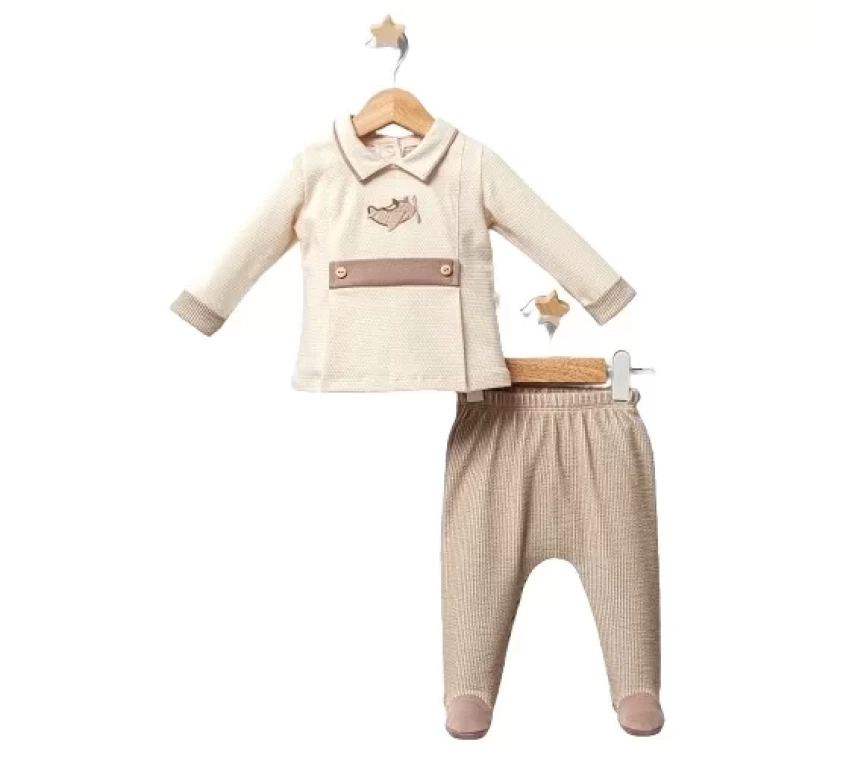 Baby Airplane Zıbın Takım  Kahverengi