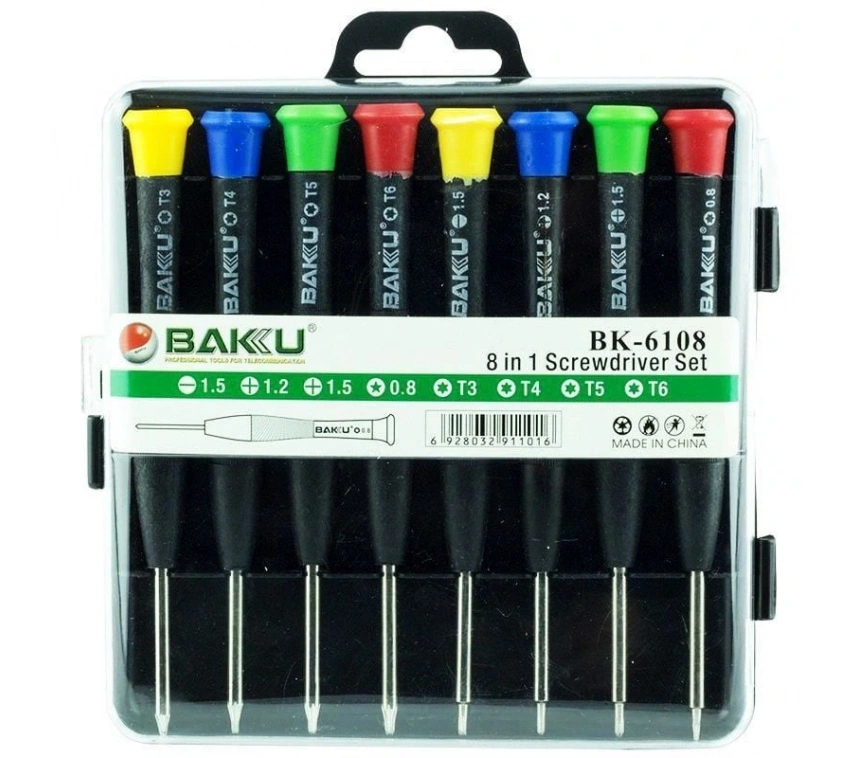 Baku BK-6108 Hassas 8 Parça Tornavida Seti