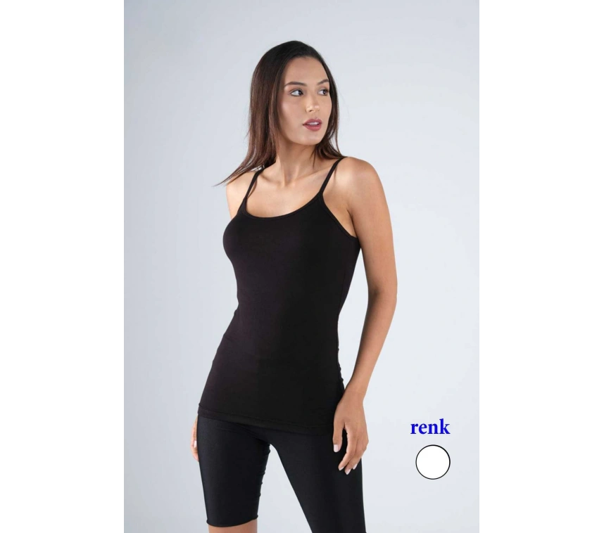 Bambu Kadın Askılı Atlet Beyaz