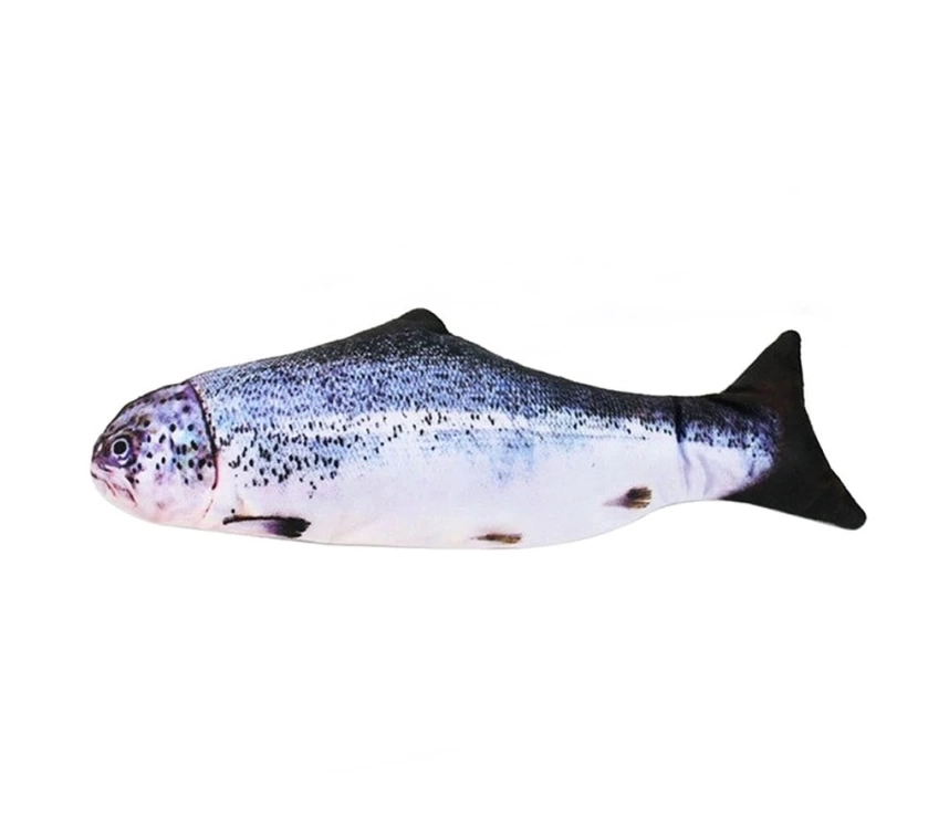 Benekli Peluş Balık Çanlı Kedi Oyuncağı 6-20 cm Mavi