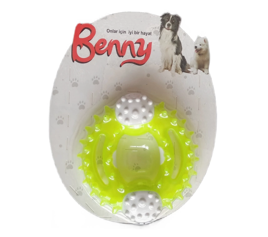 Benny Diş Kaşıma Köpek Oyuncağı Yuvarlak 9,5 cm Neon Yeşil