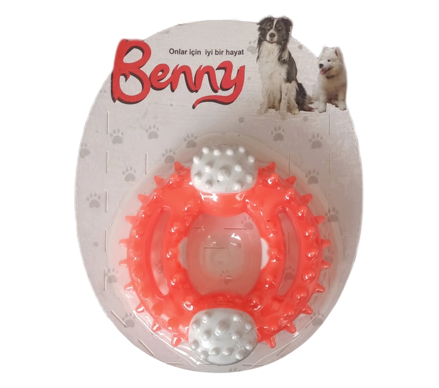 Benny Diş Kaşıma Köpek Oyuncağı Yuvarlak 9,5 cm Turuncu