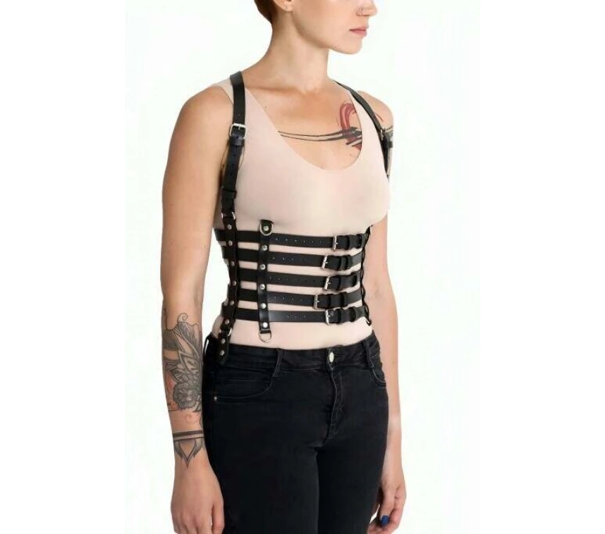 Beşli Bağlamalı Deri Göğüs Harness - Brf630