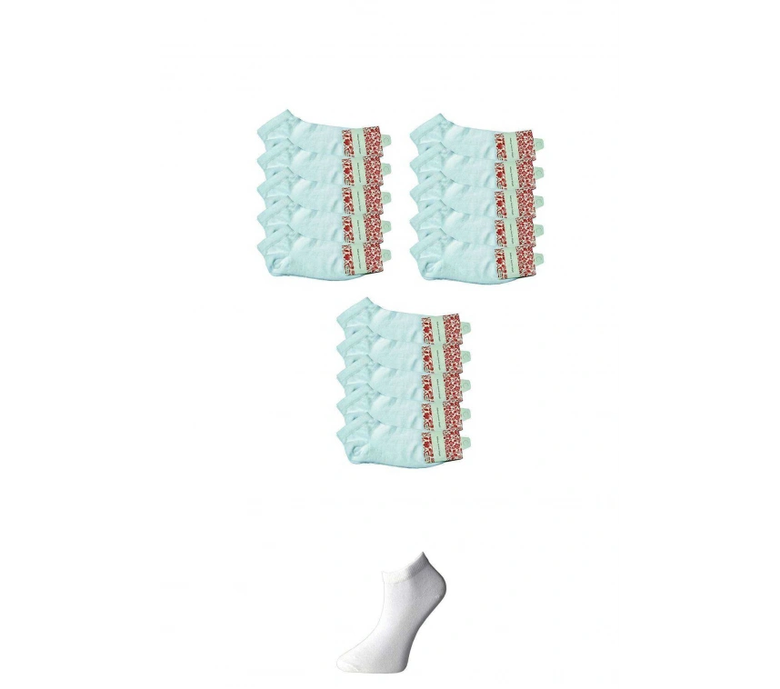 Beyaz Kadın Bilek Çorap 15 Çift