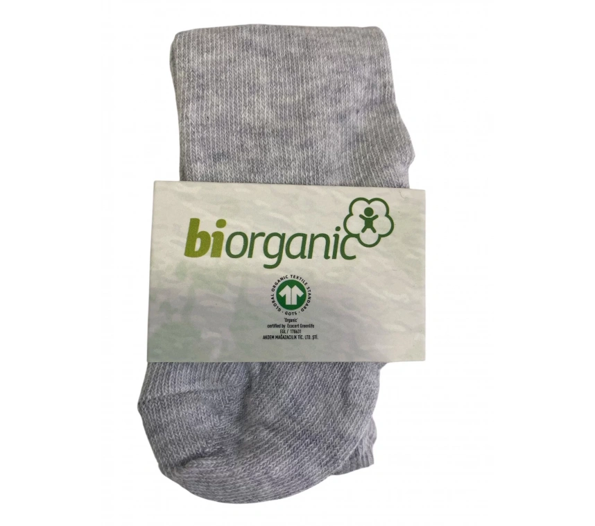 Bibaby Biorganic Klasik Düz Gri Melanj Külotlu Çorap 68460 Gri Melanj