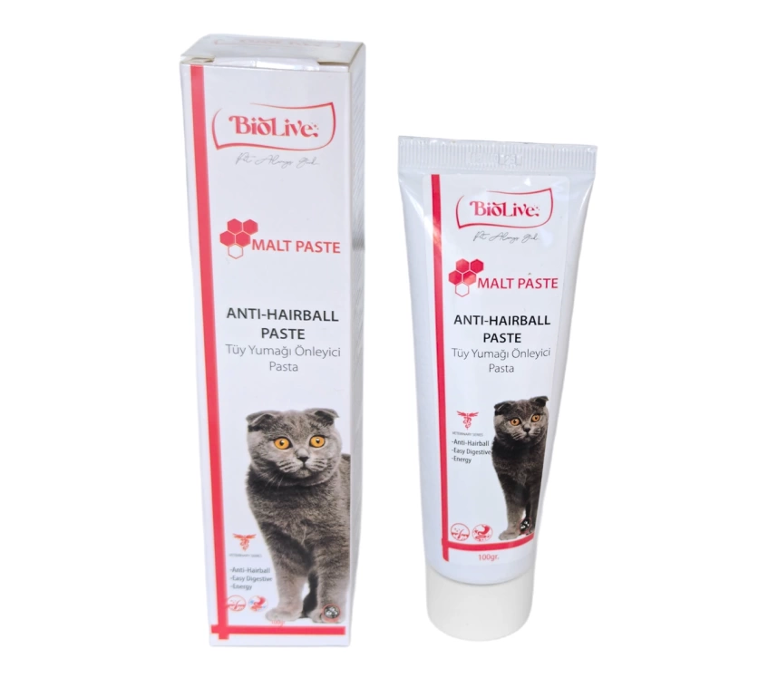 Biolive AntiHairBall Kediler İçin Tüy Yumağı Önleyici Paste 100gr