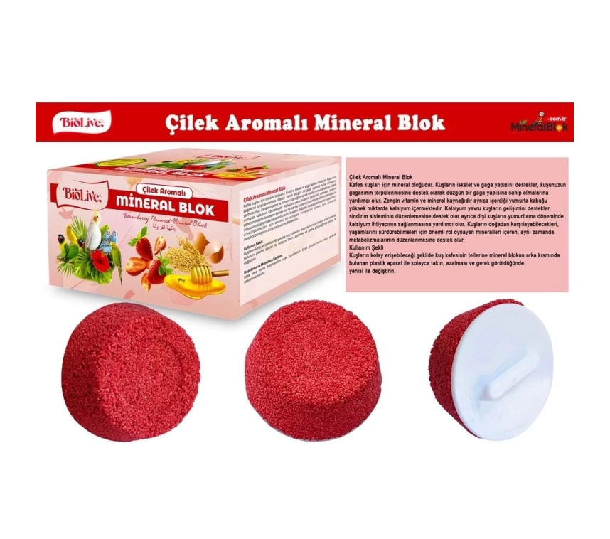 BİOLİVE Çilek Aromalı Mineral Blok