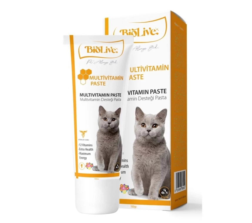 Biolive Kediler İçin Multivitamin Paste 100gr