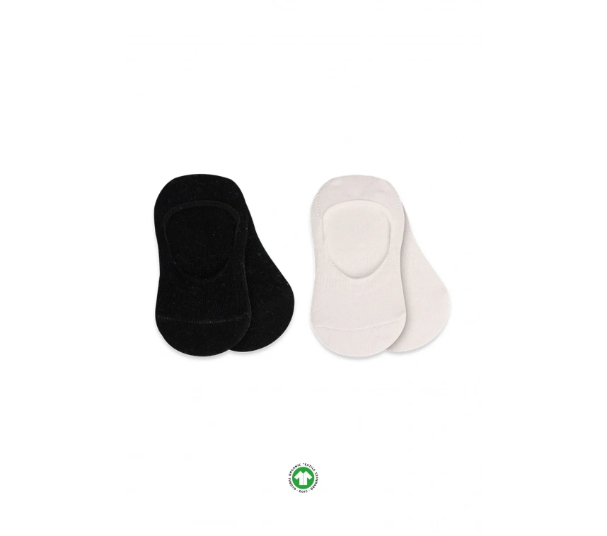 Bistyle 2li Penye Babet Silikonlu Basic Çorap 30104 Siyah Ekru
