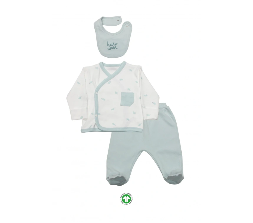 Bistyle 3lü Zıbın Takım Hello World 13105 Mint