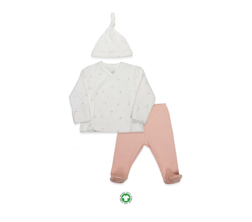 Bistyle Bloom White 3lü Zıbın Takım 13112 Ekru Gül Kurusu