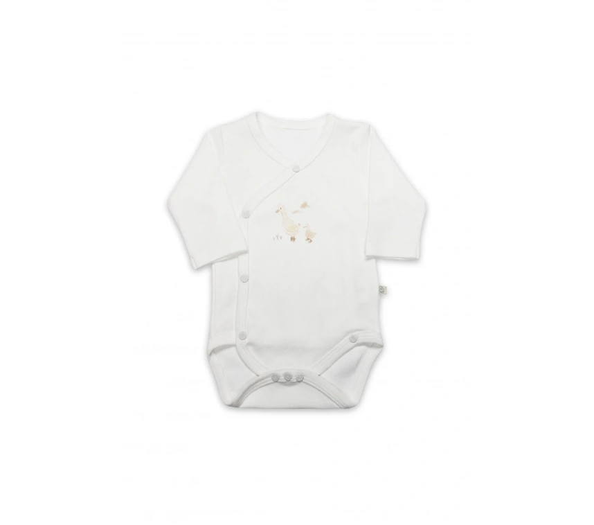 Bistyle Kruvaze  Body Uzun Kol Welcome Baby Duck 17108 Sarı