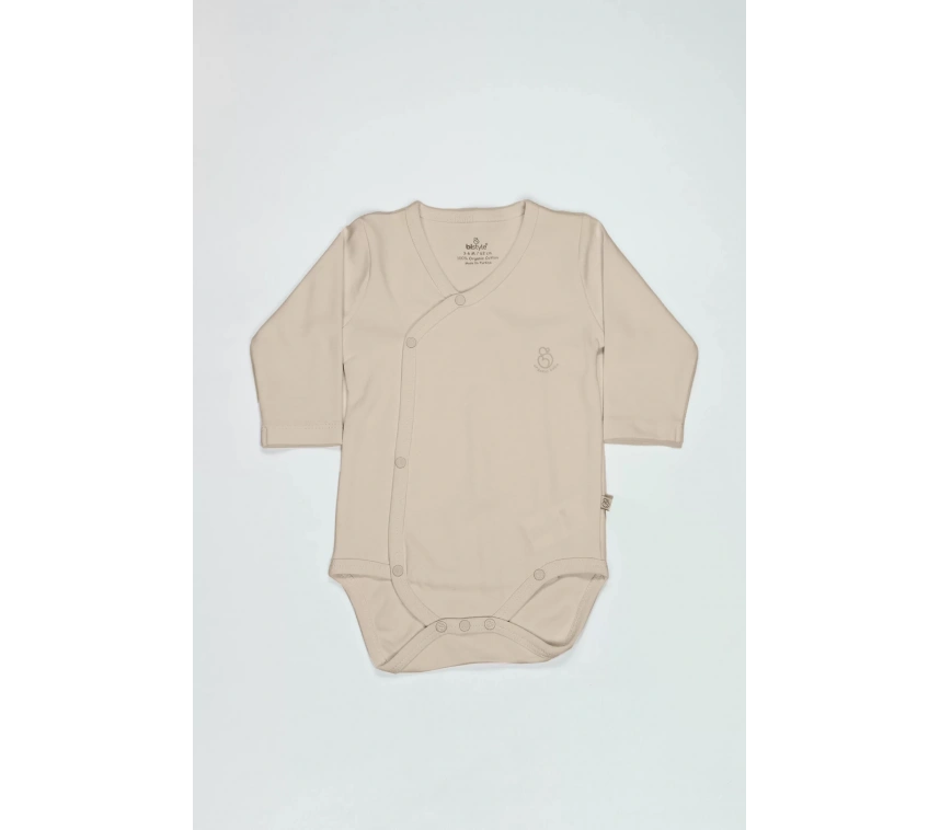 Bistyle Organik Natural Basic Style Kruvaze Uzun Kol Body Bs17102 Bej