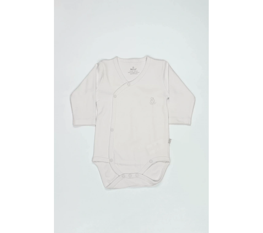 Bistyle Organik Natural Basic Style Kruvaze Uzun Kol Body Bs17102 Ekru