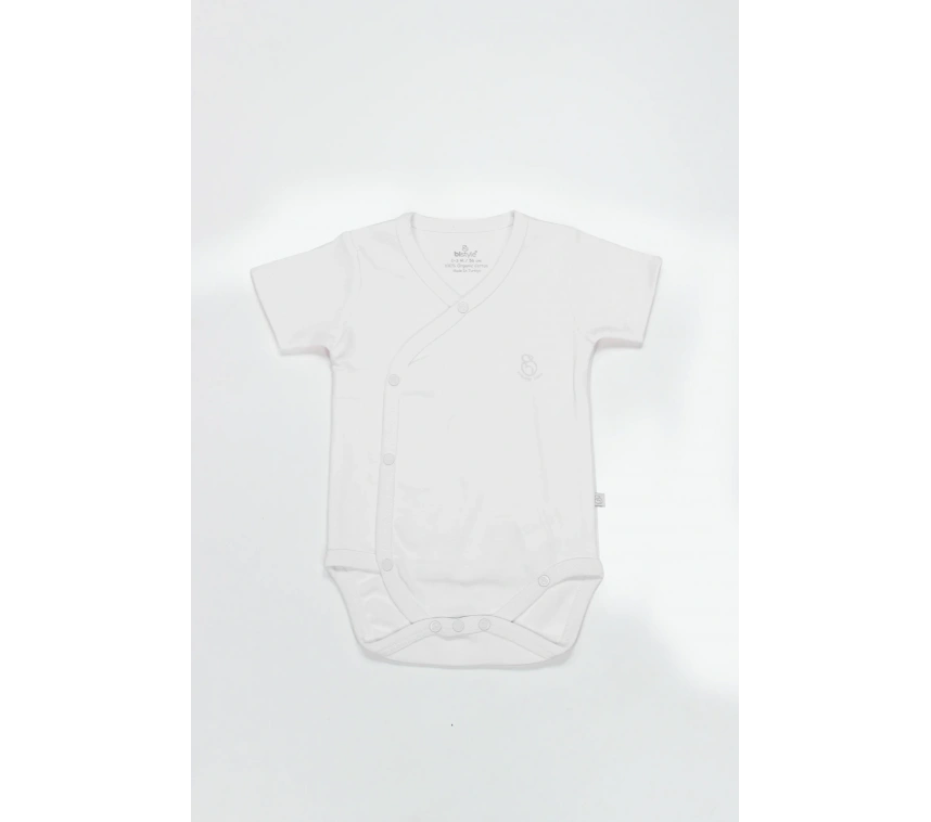 Bistyle Organik Natural Basic Style Kruvaze Yarım Kol Body Bs17101 Beyaz