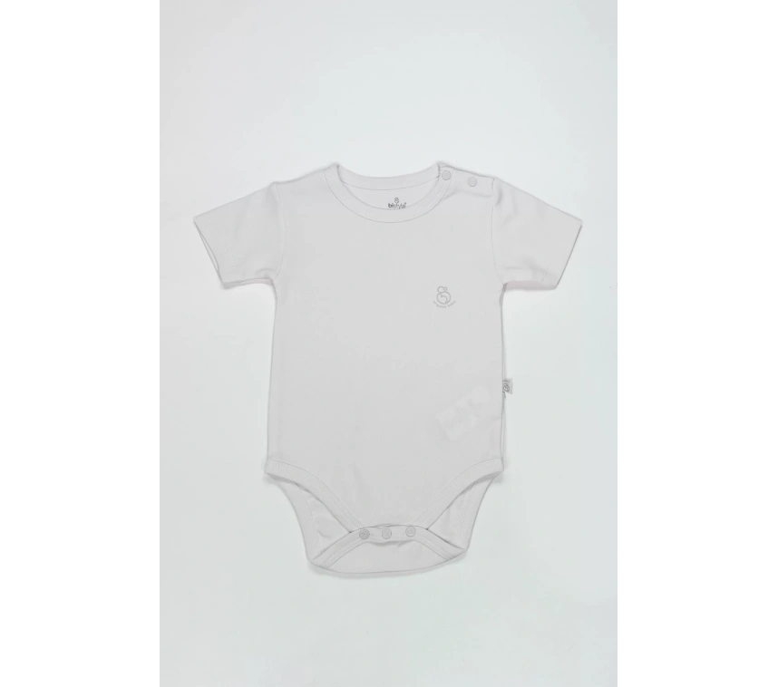 Bistyle Organik Natural Basic Style Yarım Kol Body Bs17103 Beyaz