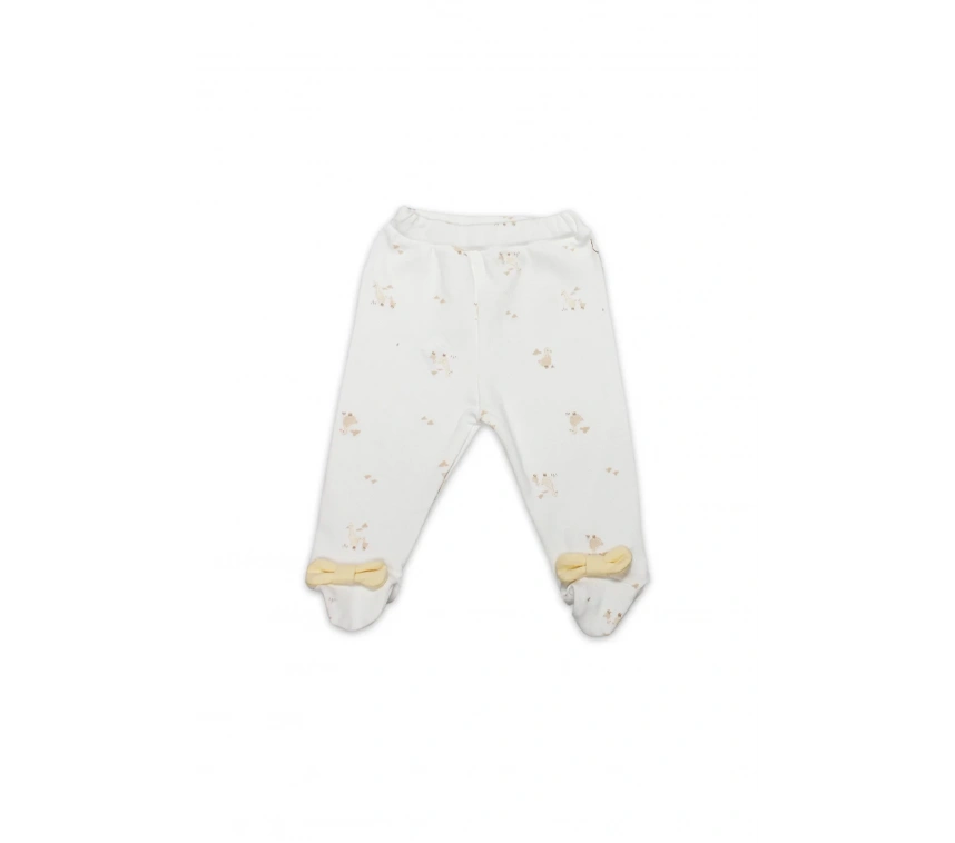 Bistyle Patikli Alt Welcome Baby Duck 16107 Sarı-ekru
