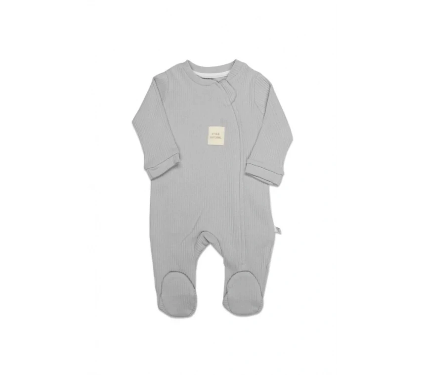 Bistyle Style Natural Fermuarlı Bebe Tulum 15115 Gri