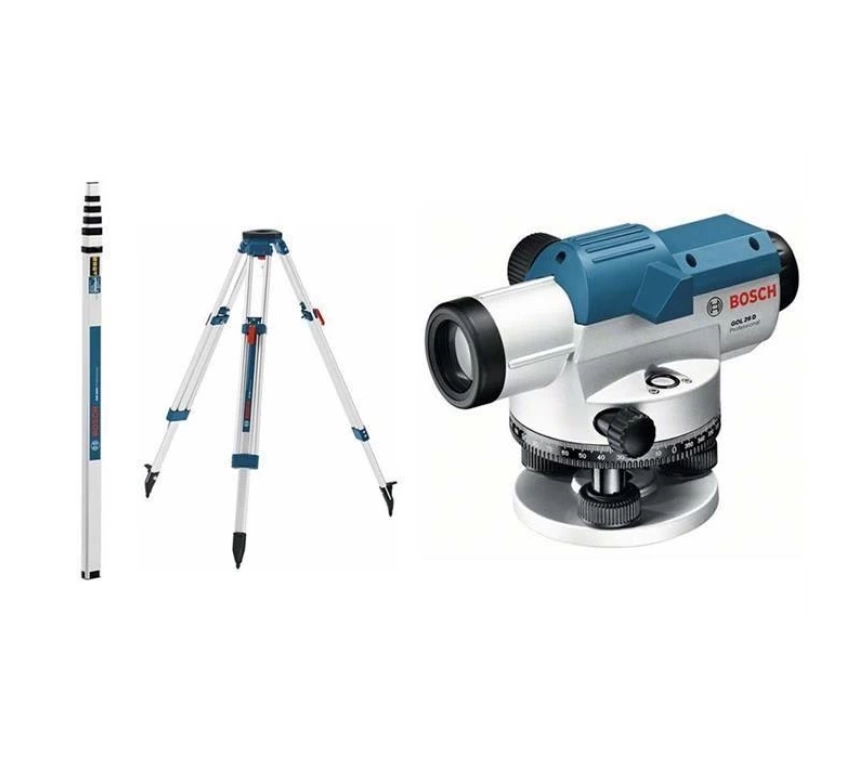 Bosch GOL 26 D+BT 160 Tripod+GR 500 Mira 100 Metre Optik Nivelman