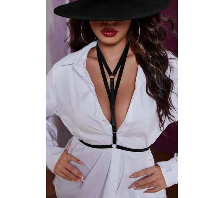 Boyun Ve Göğüs Detaylı Lastik Harness - Brf943