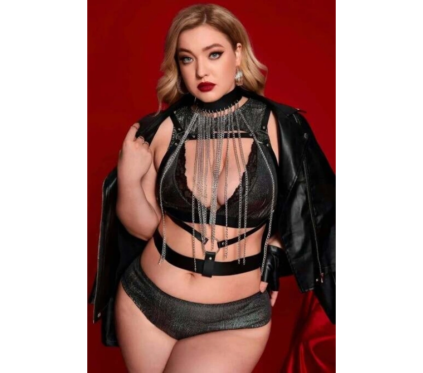 Boyundan Zicirli Asıklı Göğüs Harness - Brf947