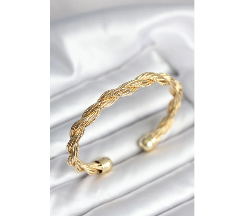 Burgu Zincir Model Gold Renk Kadın Vintage Bileklik