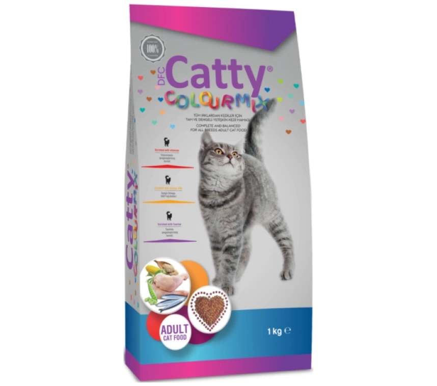 Catty Color Mix Tavuklu Yetişkin Kedi Maması 1 Kg