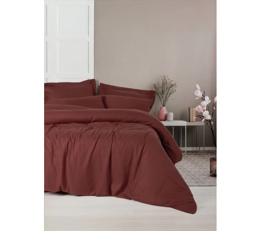Çift Kişilik Nevresim Takımı Tensel Craft Bordo
