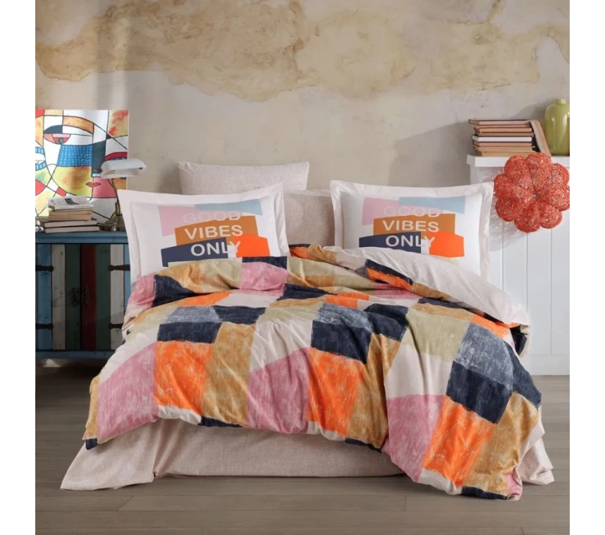 Çift Kişilik Poplin Nev Bermuda Oranj