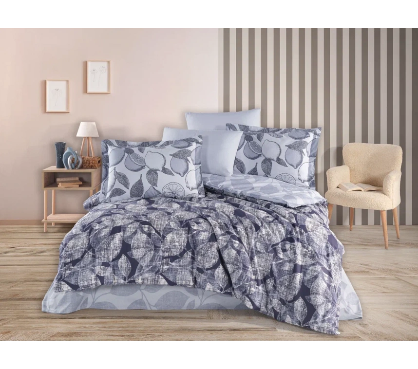 Çift Kişilik Poplin Nev Calisse Lacivert