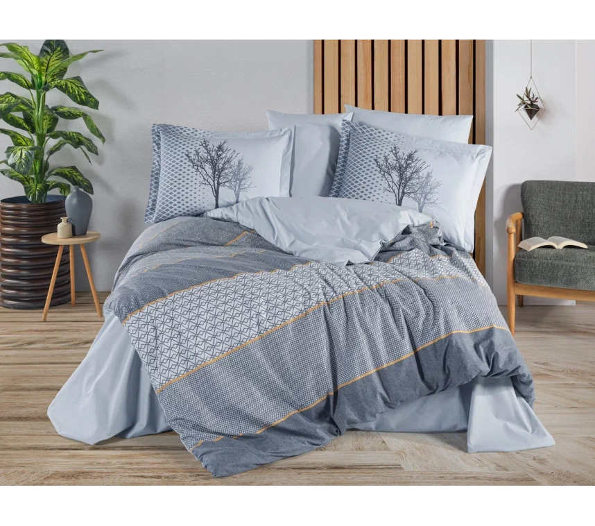 Çift Kişilik Poplin Nev Tanya İndigo