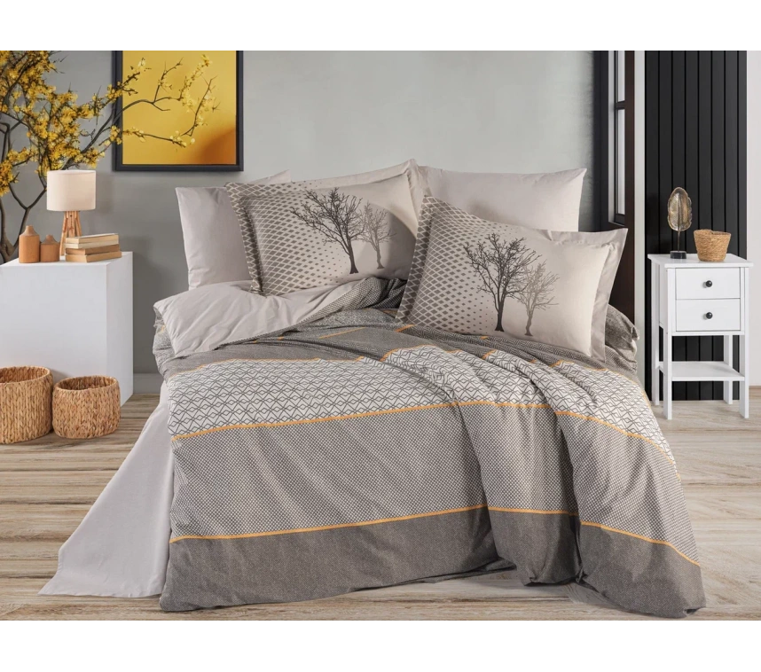 Çift Kişilik Poplin Nev Tanya Kahve