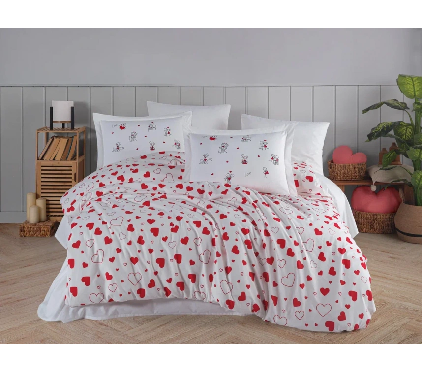 Çift Kişilik Poplin Nev Venüs Kırmızı