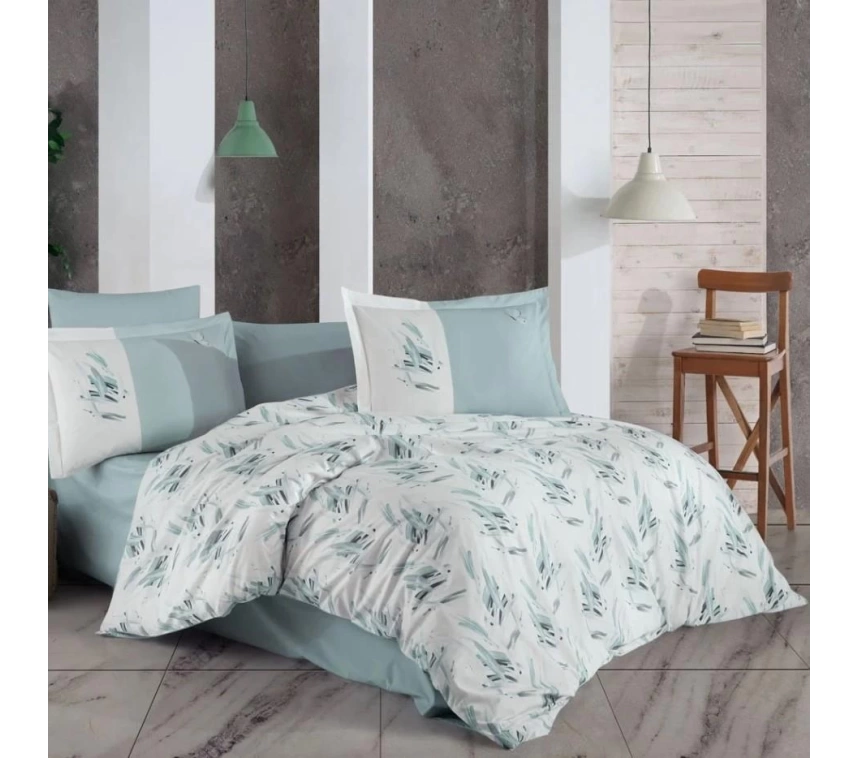 Çift Kişilik Poplin Nevresim Estate Buz Mavisi