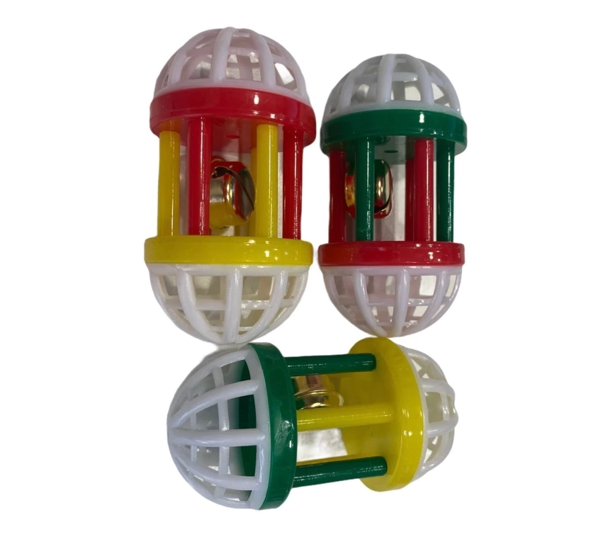 Çıngıraklı Elips Kedi Oyun Topu 8 cm 3 lü set