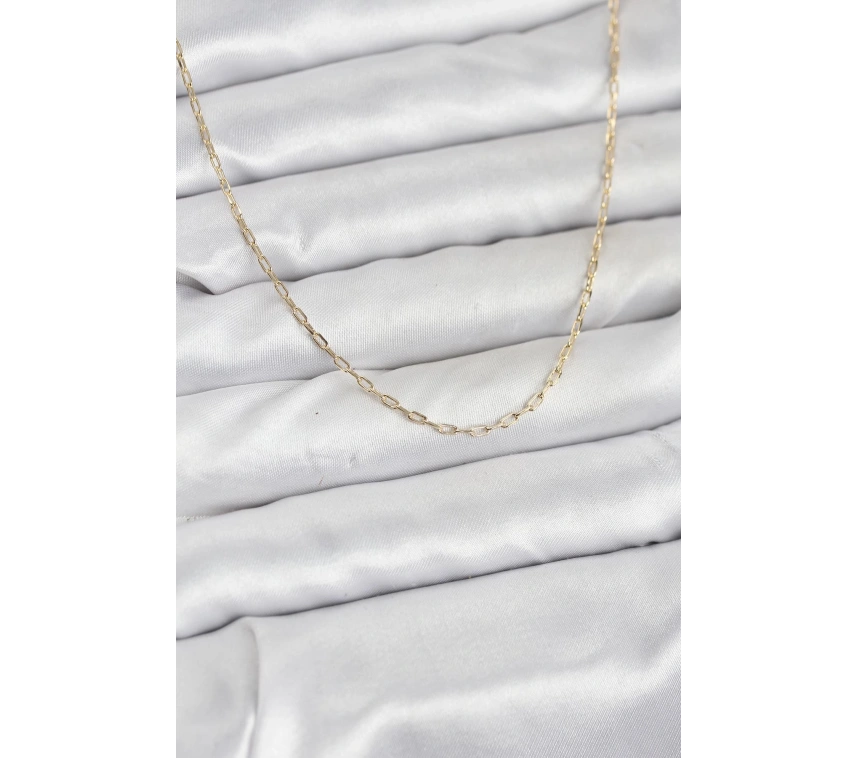 CM 14K Gold Renk Ataç Zincir Model 60 cm Kadın Kolye