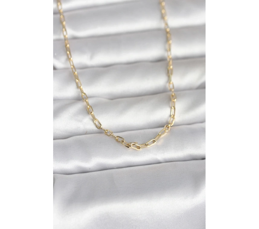 CM 14K Gold Renk Ataç Zincir Model 60 cm Kadın Kolye