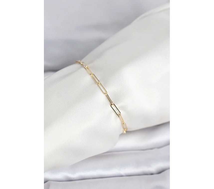 CM 14K Gold Renk Ataç Zincir Model Kadın Bileklik